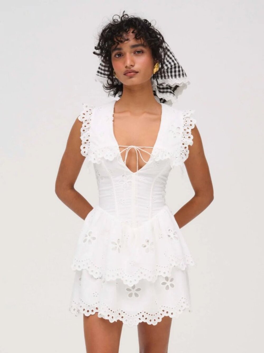 For Love & Lemons Daisy Eyelet Mini Dress | White | (S) | NWT